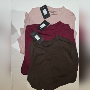 Fashon Nova Pink, Burgundy, and Brown Body Suits